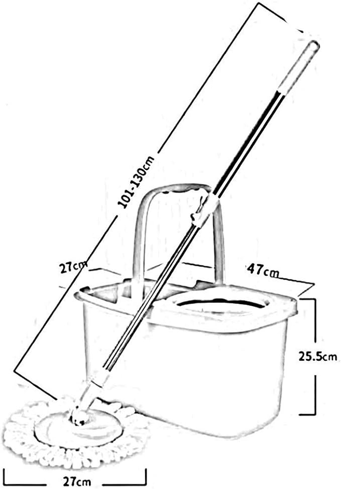 Mop Spin Mop Bucket Floor Cleaning System with Extended Adjustable Handle and 2 Microfiber Pads