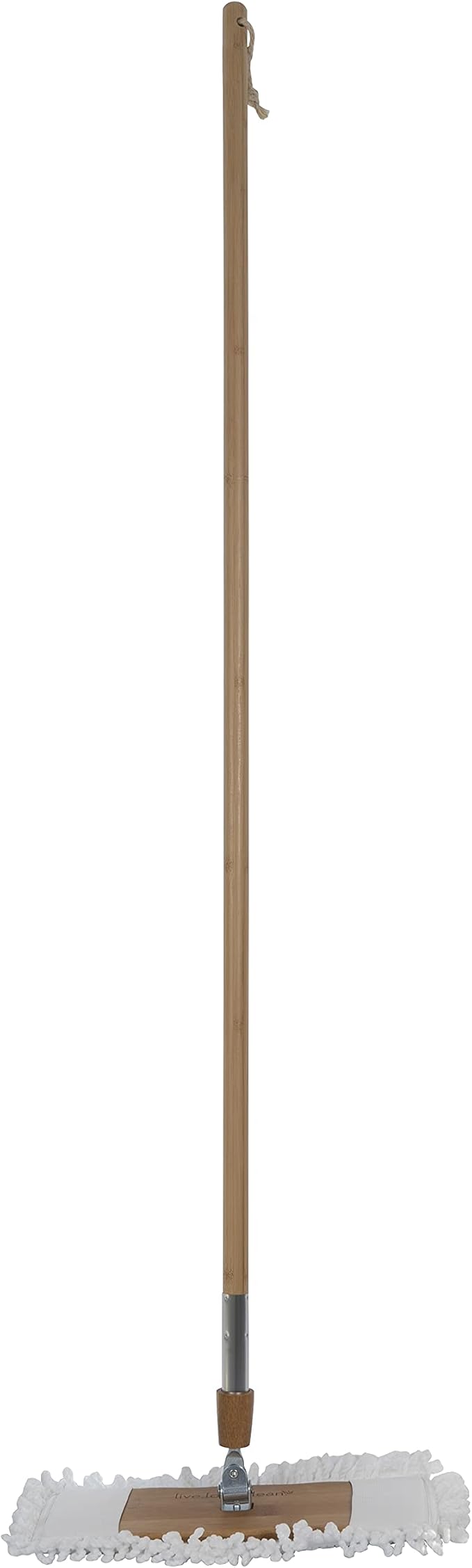 Harper Live.Love.Clean. Bamboo 2-in-1 Smooth Surface Wet/Dry Dust Mop with (2) Washable Wraparound Pads for Cleaning Dust Pet Hair &amp Fine Dry Dirt