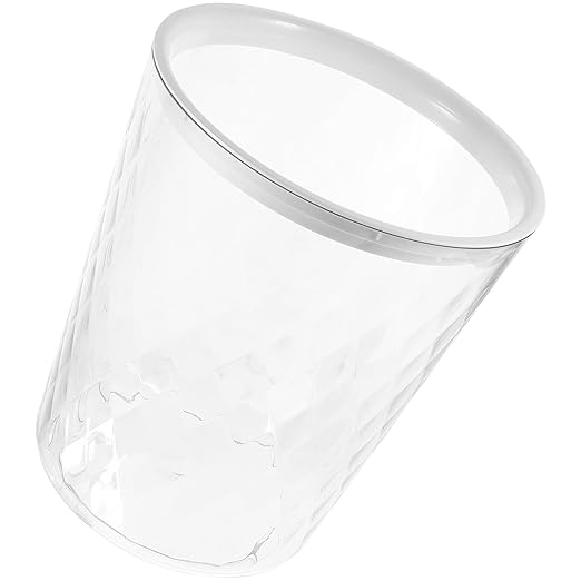 Sosoport Transparent Round Trash Container Polymer Material Large Capacity Garbage Bin for Bathroom Kitchen Lightweight Multi-Function Wastebasket