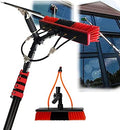 Glass Cleaning Brush Household Water Supply Telescopic Pole Kit Solar Panel Rotating Brush Solar Photovoltaic Panels18FT-36FT Hydro Telescopic Brush Window Cleaning Rod Extendab