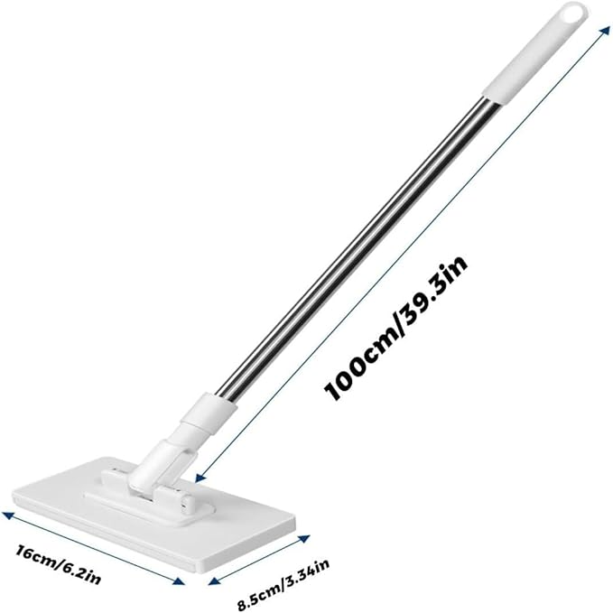 Disposable Dust Mop with 10 Reusable Cloths Lazy Mop Click On Design for Wet &amp Dry Floor Cleaning Adjustable Handle for Home Kitchen Bathroom