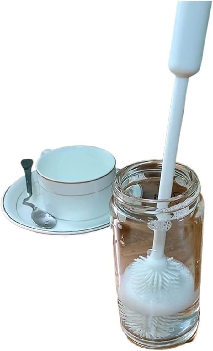 2PC Cup Brush Bottle Insulated CleaningSilicone(White B)
