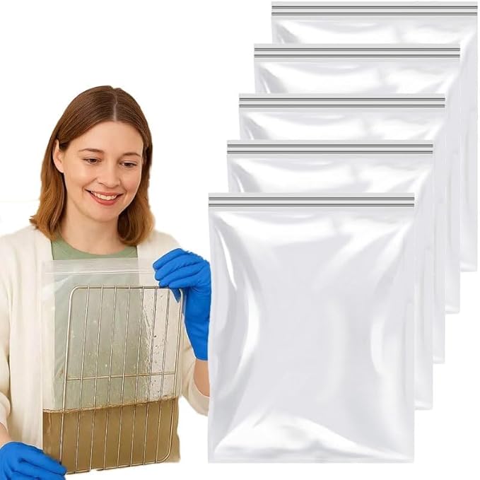 Oven Rack Cleaning Bags Oven Rack Cleaner Bags Heavy Duty No Scrub 5/10/15 Pack Reusable &amp Leak-Proof Environmental Friendly Suitable for Cleaning of Various Sizes (23.6 * 31 in10pcs)