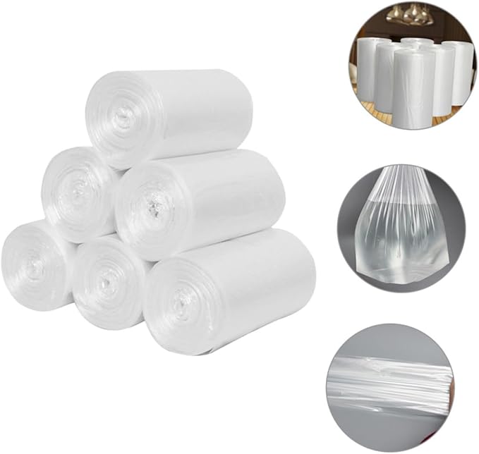 6 Rolls Thickened Plastic Trash Bags 45x50cm Small Garbage Bags for Bathroom and Bedroom Use Home Disposable Trash Liners