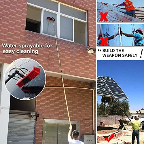 Glass Cleaning Brush Household Water Supply Telescopic Pole Kit Solar Panel Rotating Brush Solar Photovoltaic Panels12ft - 30ft Window Cleaning Pole Water Fed Pole Kit Telescopic