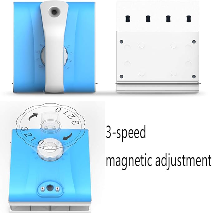 Magnetic Window Cleaner Double-Side Magnetic Glass Cleaner 3-Speed Adjustable Magnetic Force Ultra-Strong Both Side Glass Surface Cleaning Brush Wiper Tools with Ergonomic Handle Design