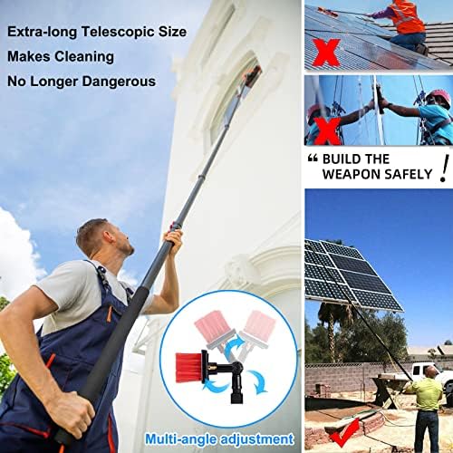 Telescopic Glass Cleaning BrushWater Fed Pole Kit 3.6M 5. 6M 7.2M 9M 11M Outdoor Window Cleaning Pole Water Fed Telescopic Brush with Hose Spray Solar Panel Cleaning Sys3.6M