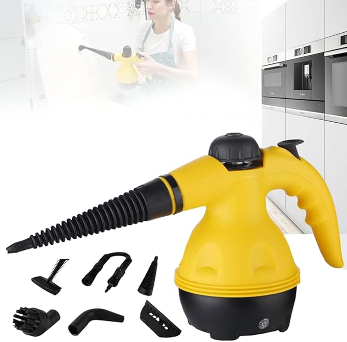 Pressurized Multi-Surface Steam Cleaner Tool Handheld Steam Cleaner Yellow High Temperature Stem Cleaner Portable Electric Stem Cleaning Machine for Cleaning Sink