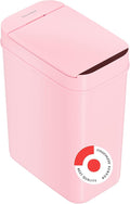 iTouchless 3 Gallon Sensor Pink Bathroom Trash Can 10 Liter Slim Touchless Automatic Small Garbage Bin with Lid Narrow Smart Motion Control Commercial Waste Basket for Bedroom Office Plastic