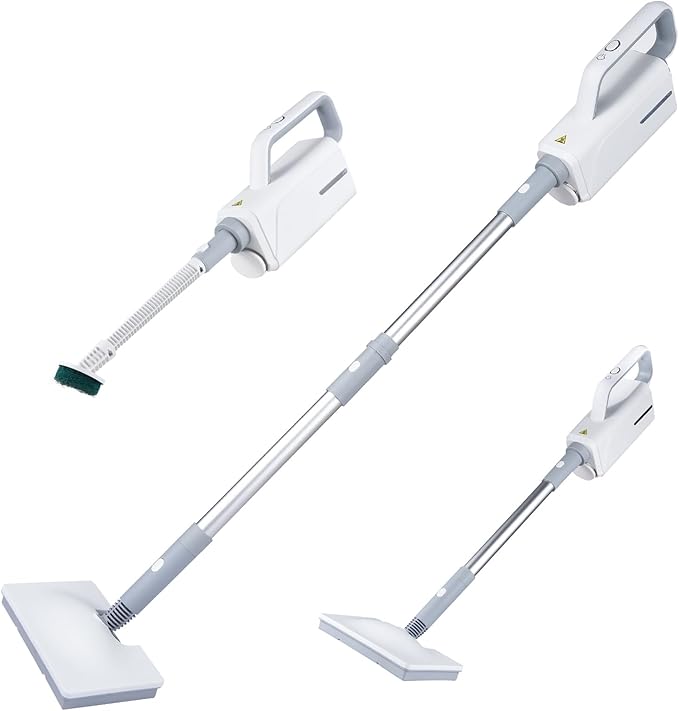 Household Steam Mop for Floor Cleaning Detachable Handheld Cleaner Floor Steamer 370ml Water Tank 2-Level Steam with 3 Cleaning Brush Window Cleaner Clothes Ironing Head Steam Cleaner for Hardw