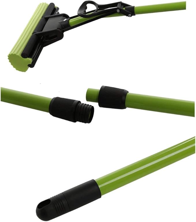 Mop - Rotating Hardwood Floor with Stainless Steel Handle Washable Reusable