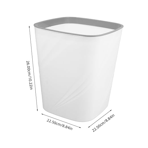 NUOBESTY Slim White Trash Can for Narrow Spaces Large Capacity Office Waste Basket Easy to Clean Design for Bathroom Bedroom Use