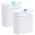2 Pack 5 Gallon Bathroom Trash Can with Lid Automatic Motion Sensor White Trash Can Touchless Slim Waterproof Garbage Bin for Kitchen Bedroom Office and Bathroom