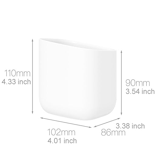 2 Pack Mini wall mounted trash can white small Wastepaper Baskets lidless Wastebasket simple bathroom washbasin storage bin Makeup Brushes toothpaste storage box Multifunctional plastic Garbage Can