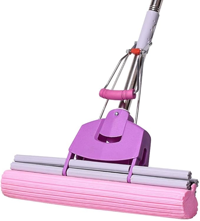 Mop Household Rubber Cotton mop Roller Type Stainless Steel Telescopic Rod Absorbent Tow mop