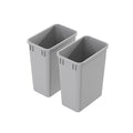 Dowell 2 Pack Wastebasket Trash Can Container Plastic Garbage Bin Stackable for Kitchen Office Home &amp Commercial Use Fits Under Sink/Desk - Grey (2 35 QT)