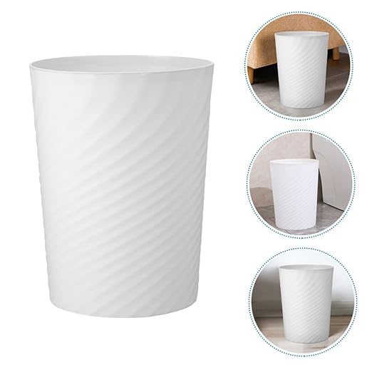 Modern Small Office Trash Can Plastic Dust Bin with Bag Ring for Bathroom Bedroom Kitchen Versatile Use Wastebasket for Home and Office Compact Design for Everyday Waste Management