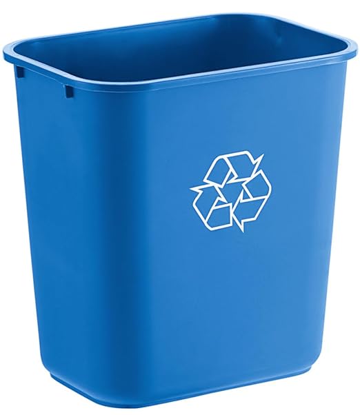SEDLAV 28 Qt. / 7 Gallon Blue Rectangular Recycling Wastebasket (4)