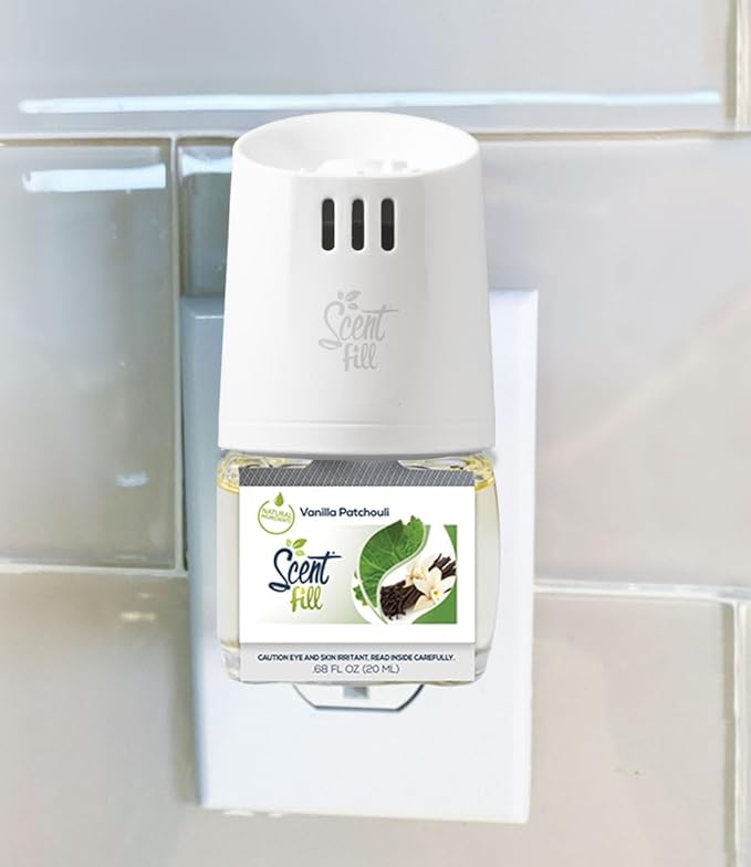 Scent Fill Vanilla Patchouli Plug in Air Freshener 4 Scented Oil Refills