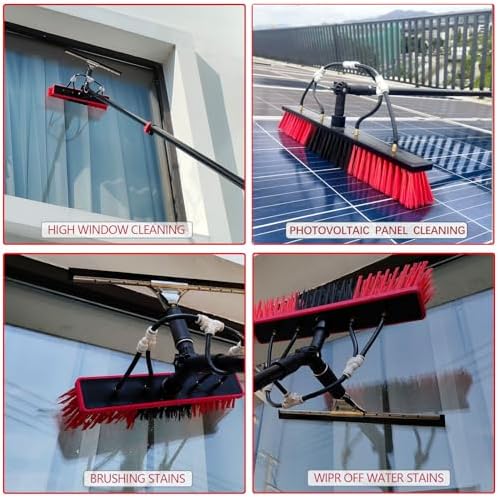 Glass Cleaning Brush Household Water Supply Telescopic Pole Kit Solar Panel Rotating Brush Solar Photovoltaic PanelsWater Fed Telescopic Brush 3.6-10.8M Telescopic Window Cleaner