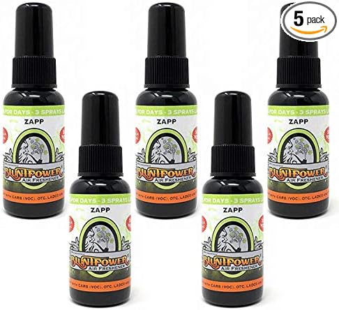 BluntPower (Zapp 5 Pack) Concentrated Air Freshener - Premium Oil Based Air Freshener Spray For Home and Car - Long-Lasting Bathroom Spray Car Freshener &amp Odor Eliminator Spray