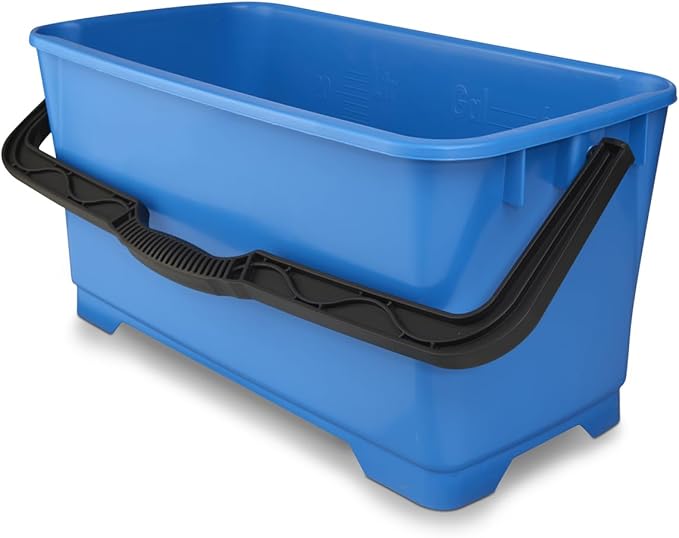 Unger Professional 6 Gallon Heavy Duty Bucket 5-Pack Large Portable Cleaning Tool with 2 Pour Spouts Comfort-Grip Handle Essential Container for Floor Window and Household Use