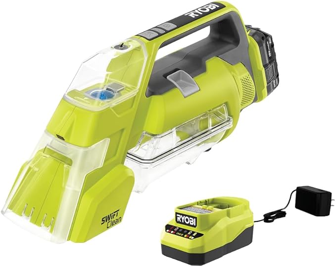 RYOBI ONE+ 18V Cordless SWIFTClean Spot Cleaner Kit with 2.0 Ah Battery and Charger 7X10