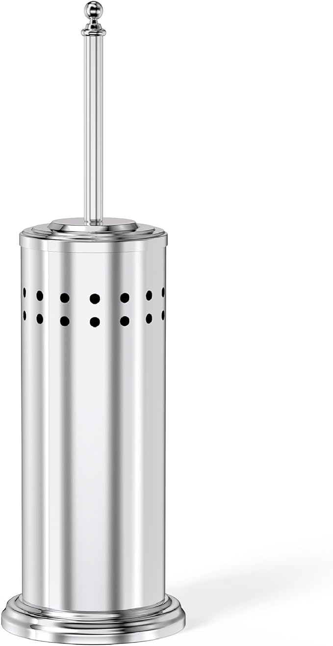 DOWRY Anti-Hand Off Toilet Plunger with Holder for BathroomPowerful Efficient Force Suction CupHeavy Duty Deep Cleaning Chrome