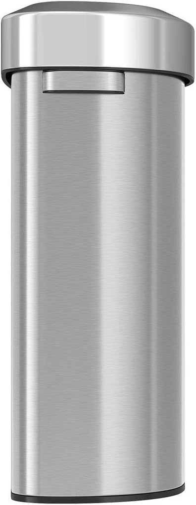 iTouchless 23 Gallon / 87 Liter Stainless Steel Trash Can and Recycle Bin Slim and Space-Saving Design for Home Office Kitchen Restaurant Restroom Large Capacity Open Top Semi Round