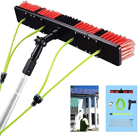 Glass Cleaning Brush Household Water Supply Telescopic Pole Kit Solar Panel Rotating Brush Solar Photovoltaic Panels12m Window Cleaning Pole with Water Fed Brush Professional Wind