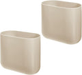 iDesign Small Slim Plastic Bathroom Trash Can Garbage Can for Bedroom Office Desk Dorm 2-Pack Brown