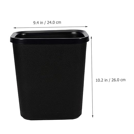 Vaguelly Plastic Trash Can Household Wastebasket for Bathroom Bedroom Office Design Easy to Clean No Lid Fire Resistant Space Saving Garbage Bin for Use