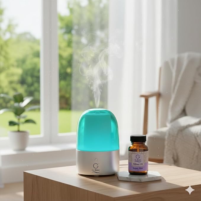 G's Breeze Smart Aroma Diffuser with 60ml Super Star Scent – Bluetooth &amp Wi-Fi App Control LED Lighting Adjustable Intensity Long-Lasting Fresh Clean Masculine Fragrance for Home or Office