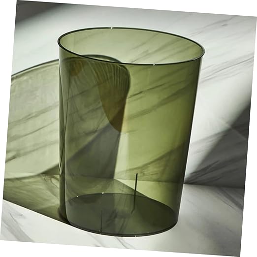 ABOOFAN Clear Large Capacity Trash Bucket Transparent Household Garbage Storage Container for Office Bedroom Living Practical Decorative Wastebasket for Home Use