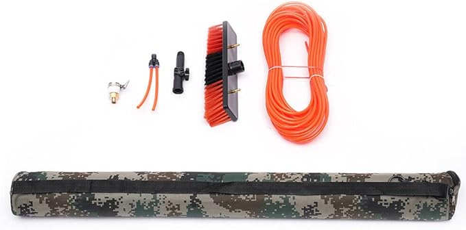 Water Fed Pole Kit Water Fed Brush 26ft Water Fed Cleaning System Aluminum Outdoor Window Cleaner with Hose Cleaning and Washing Tool for Solar Panel