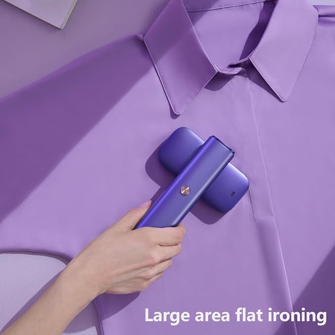 G5 Steam 2-in-1 Professional Handheld Steamer for ClothesIron for Clothes Just 1lbs Lightly 10 Minutes of Continuous Steam 1200W Light Steam Iron for Travel and Home (Purple)