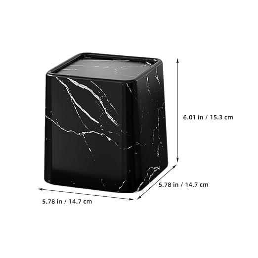 Cabilock 2Pcs Marble Trash Can with Swing Lid Stylish Wastebasket for Kitchen Bathroom Bedroom and Office Compact Imitation Marble Design for Changes