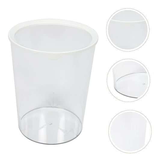 NUOBESTY Transparent Round Trash Bin Large Capacity Household Storage Container Lightweight Plastic Waste Basket for Home Office Kitchen with Simple Elegant Design