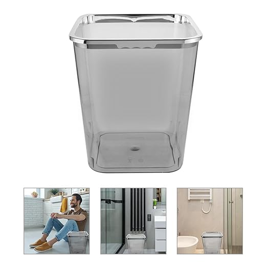Large Capacity Trash Can 12L with Electroplated Pressed Ring Plastic Wastebasket for Bathroom Kitchen Office Home Use