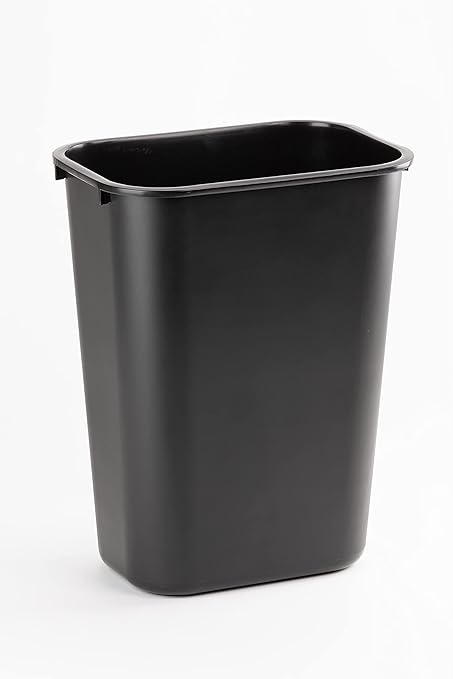 Carlisle FoodService Products 34294103 Plastic Deskside Wastebasket 41 Quart Black
