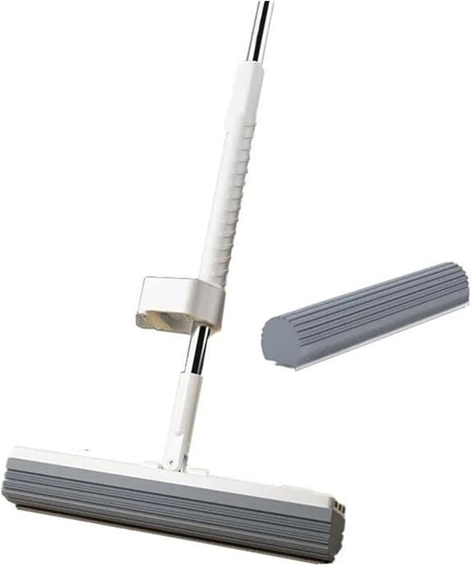 1 x Flat Magic Mop with Automatic Spin and Automatic Dehydration for Hand Cleaning (Mop Total 2 Heads)