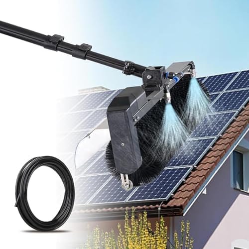 Extendable Window Cleaning Brush Kit with Solar Panel Water Fed Pole for Outdoor Glass Cleaning High Reach Solution