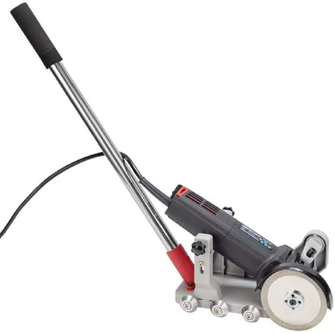 Tile Grout Cleaning Machine with Adjustable Frame &amp Blades Set 45.5cm Push Rod for Standing Operation Includes Standard &amp Premium Cutting Discs