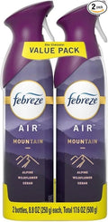 Febreeze Air Mist Luxe Mountain Scent Alpine Wildflower Cedar Odor Eliminator Spray 8.8 oz 2 Pack