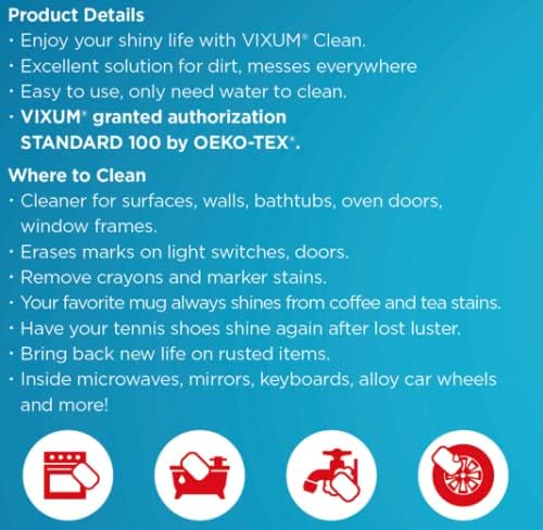 CLEAN Miracle Eraser Pads 50 Count – Multi-Surface Chemical-Free Cleaning Pads for Home