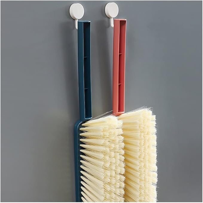 Bed Brush Soft Cleaning Brush Hand Broom Reusable Cleaning Tools Counter Duster Dusting Brush for Home Cleaning Long Handle(Pink)