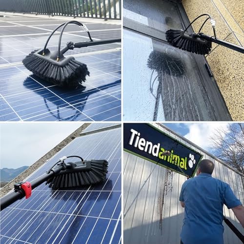 Glass Cleaning Brush Home Water Fed Telescopic Pole Kit Solar Panel Brush Rotating for Photovoltaic Panel3.6-10.8M Window Cleaning Pole Hose Fed Water fed Telescopic Extendable Solar Panel