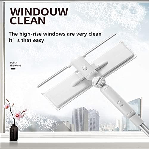 Window Cleaning Brushes Long Handle Cleaner Glass Squeegee Telescopic Rod Rotating with Cloth Rubber Wiper