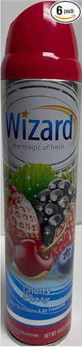 Wizard The Magic of Fresh | Odor Neutralizer &amp Air Freshener - 10 Oz. Cherry berry (Pack of 6) (Packaging May Vary)