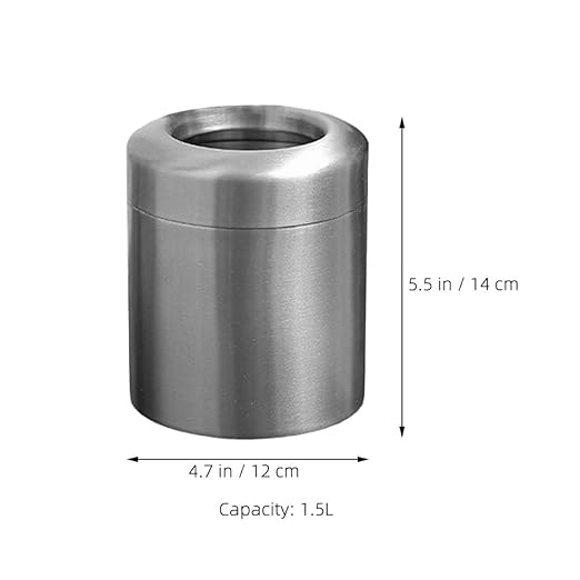 Small Trash Can 1.5l Mini Garbage Bin 304 Stainless Steel Round Bathroom Office Desk Countertop Wastebasket Without Lid
